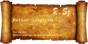 Retter Szigfrid névjegykártya